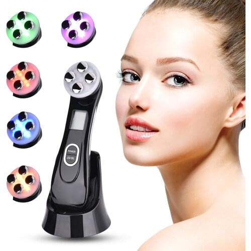 Facial Mesotherapy Electroporation RF Radio Frequency LED Photon Face Lifting Tighten Wrinkle Removal Skin Care Face Massager