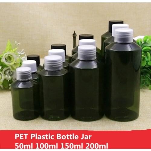 20pcs Refillable Green Plastic Bottle Jar Cream Lotion Soap Shampoo Shower GEL Cosmetic Bottle Screw Cap 50ml 100ml 150ml 200ml