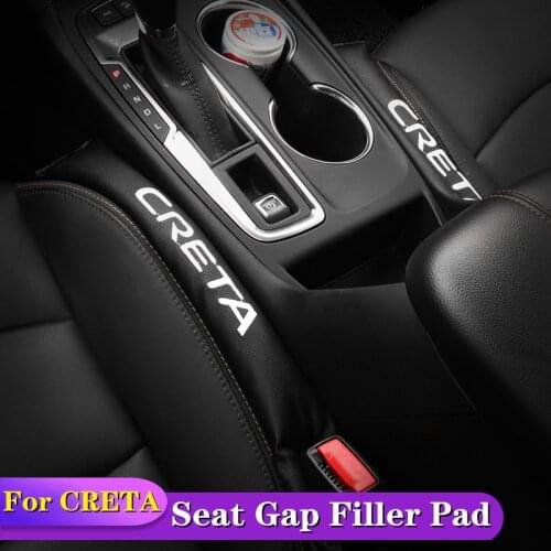 2pcs Car Interior Seat Gap Filler Soft Pad Padding Spacer Accessories For Hyundai CRETA 2011-2019 2012 2013 2014 2015 2016 2017