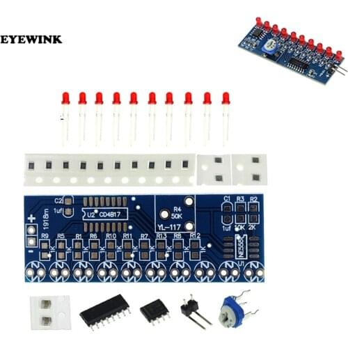 Smart Electronics Kits NE555+CD4017 Light Water Flowing Light LED Module DIY Kit