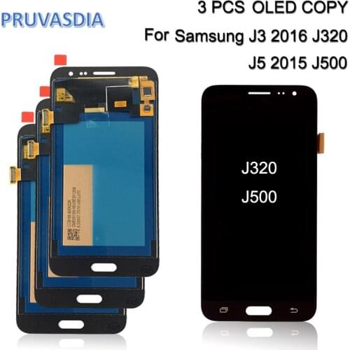 Wholesale 3 Piece/lot For Samsung Galaxy J5 2015 J500 LCD J3 2016 J320 Display Touch Screen Digitizer Assembly Replacement LCD