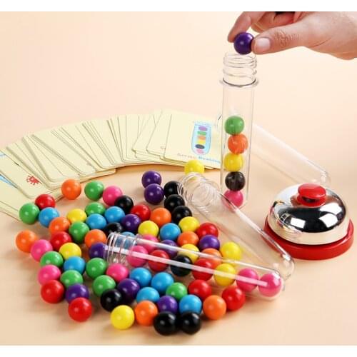 Clip beads test tube toy logic concentration fine motor training game Montessori teaching aids educational toy for kids children