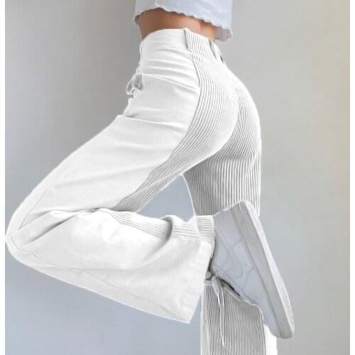 Женские вельветовые брюки QEWSDRFG China At AliExpress