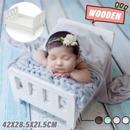 Newborn Props for Photography Wood Bed Newborn Posing Baby Photography Props Photo Studio Crib Props for Photo Shoot Posing Sofa