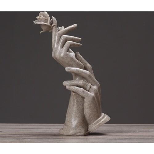 Nordic Resin statue for decoration home decor statues beelden decoratie Abstract sculpture modern figurines love rose sandstone