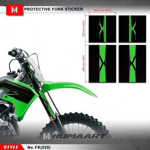 HUMAART Upper Mid Fork Tube Guards MX Racing Decal Vinyl Graphic Sticker Deco Kit forfor MX Dirt Bike Off Road Motorcycle, Green