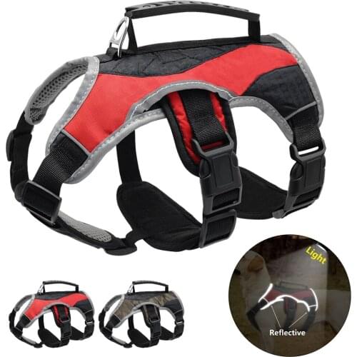 Waterproof Large Dog Harness Durable Reflective Bull Dog Harness Breathable for Medium Large Dogs Pets Pitbull Labrador