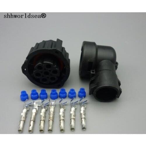 Worldgolden 2 sets 7 Pin 967650-1 female Auto Sensor plug with cable Sheath for Waterproof IP67/69,temperature resistance