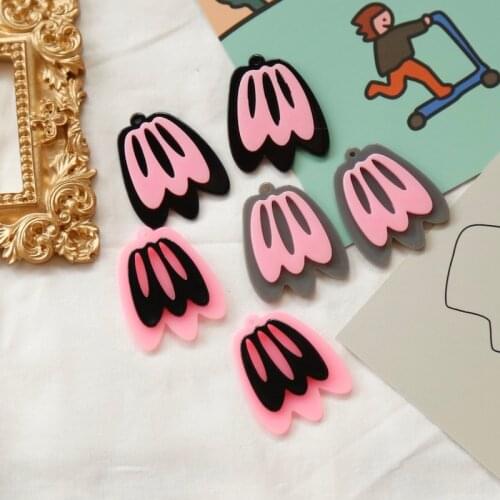 Bright color contrast color hollow flower combination pendant resin patch DIY earring accessories