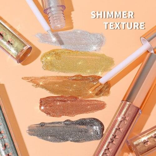 1pc Liquid Eye Shadow 5 Style Shiny Diamond Eye Shadow Waterproof Easy To Color Lasting Pearl Shining Galaxy Sequin Eye Shadow