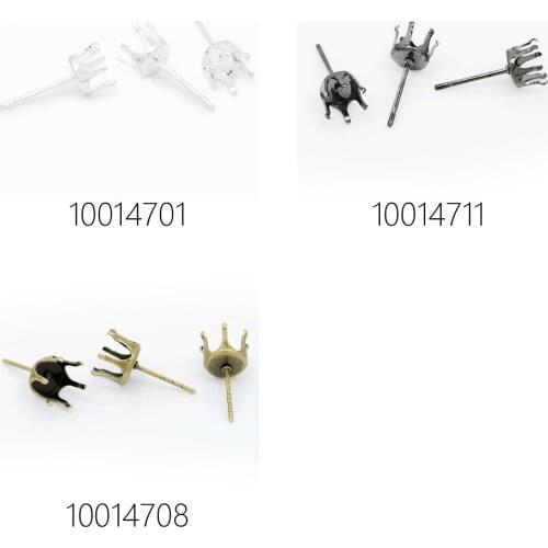 20pcs crown claw setting earring stud blanks,earring blanks,earring settings Suitable for ss28(6mm) crystal
