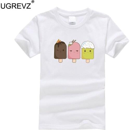 2021 Big Boys t shirt for Kids Short Sleeve Cotton Summer Teenage Children Clothes Tops Cartoon ice cream t-shirt Girl tshirt