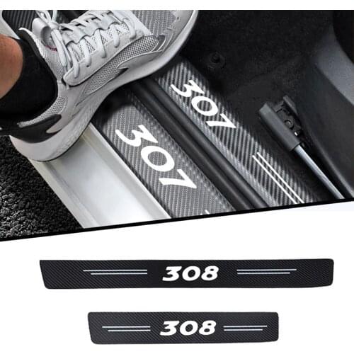 4pcs Cloth fiber Car threshold protect Car sticker car accessories interior decoration for Peugeot 206 307 308 408