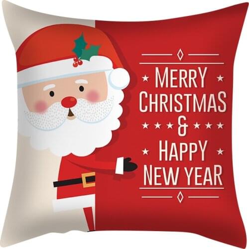 45x45cm Merry Christmas Pillow Case Snowman Elk Christmas Tree Pillow Cover Feliz Navidad Xmas Decor For Home Santa Claus Gifts