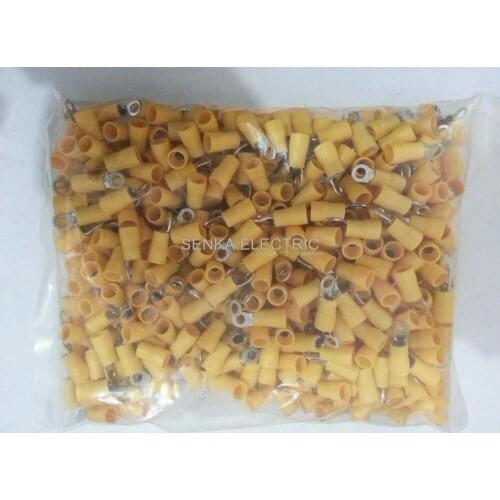 500pcs RV5.5-4 Ring Terminals 8# AWG12-10 4-6mm Circular Pre-insulating Cold Round Crimp terminals