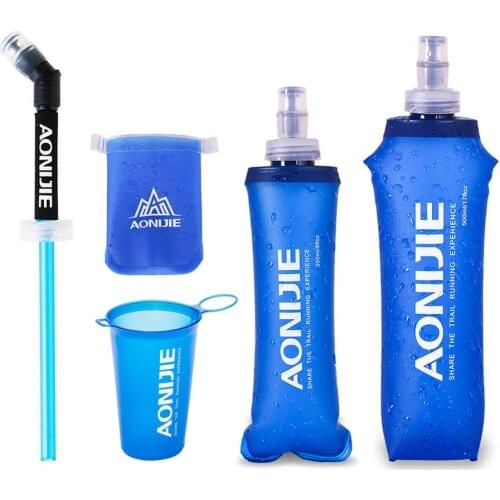 AONIJIE Soft Flask Folding TPU Water bag Soft Water Bottle Foldable Drink Bottle Running Camping Hiking 250ml 500ml 350ml 600ml