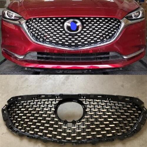 CEYUSOT For NEW Mazda 6 Front Bumper Grille Improved Diamond Grill Mazda6 ABS Mesh Mask Decorative Cover Accessories 2018 19 20