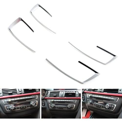 For BMW 3 Series 2013-2016 Car Center Console Control Panel Decoration Trim Strip Car-styling Molding Sticker 4Pcs/set
