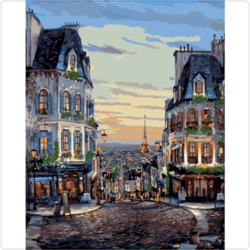 Gatyztory Town Scenery Diy Painting By Numbers Colouring Landscape Handpainted Gift Frame 60×75cm Wall Decor