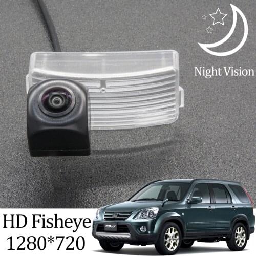 Owtosin HD 1280*720 Fisheye Rear View Camera For Honda CRV 2003 2004 2005 2006 2007 (With spare tire) Car Parking Accessories