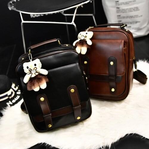 Style Leather Backpack School Backpacks Vintage Student Schoolbag Retro Rucksack Women Backpack Female Brand Back Pack College