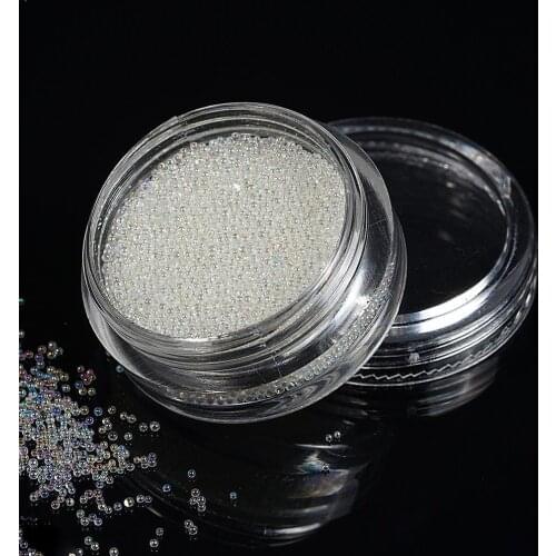 Crystal AB Micro Beads Rhinestones Nail Beads Glass For Nails Nail 3D Art Bouillon Beads Decorations Design Caviar All V5K1