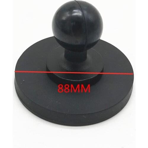88mm Diameter Round Heavy-Duty Magnetic Base with 25mm (1 inch) Ball Black Retail