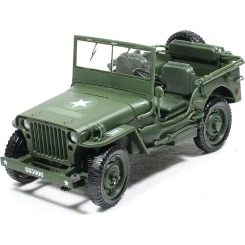 Alloy Diecast 1:18 For Jeep Military Tactics Car Model Opening Hood Panels To Reveal The Engine For Children Gift Toys