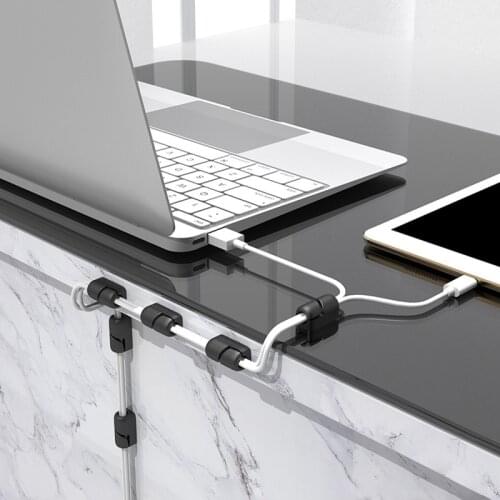 Multi-function Cable Organizer Silicone Punch-free USB Charge Wire Management Clip Data Wire Holder Kitchen Household Organizer