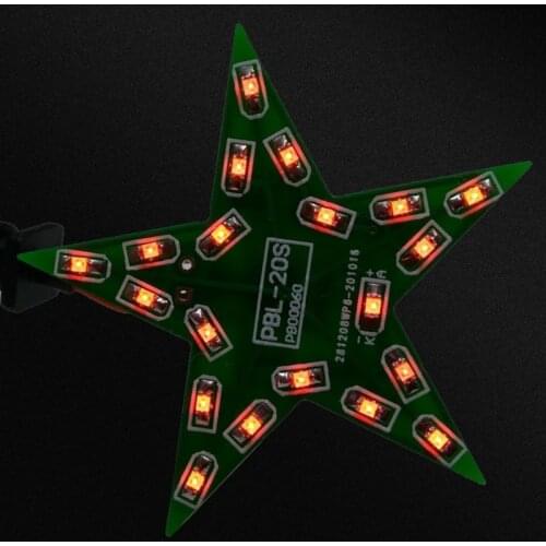DIY Kit Five-Pointed Star Breathing Light Gradient LED Light for Soldering Red