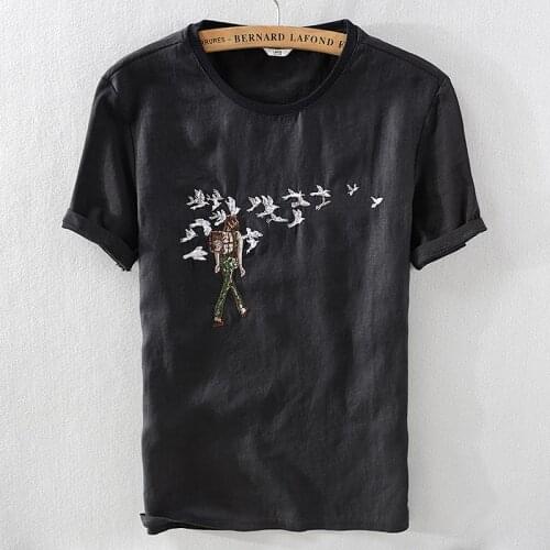 New designer black trend tshirt men brand fashion embroidery short sleeve t-shirt men summer casual loose t shirts male camiseta