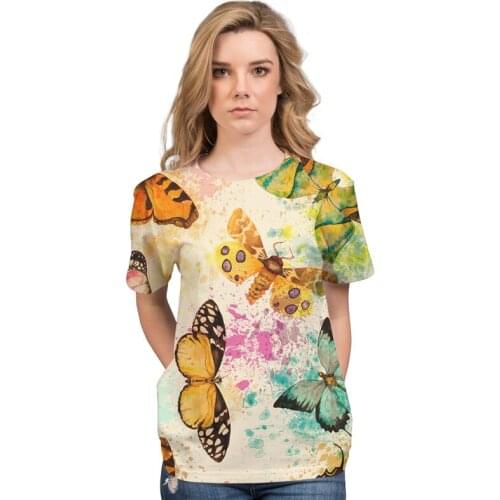 2021 new cool fashion mens and womens T-shirt butterfly printing 3d T-shirt summer short-sleeved T-shirt male T-shirt S-6XL