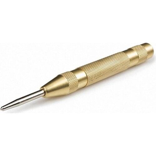 New 5'' Automatic Center Pin Punch Spring Loaded Marking Starting Hole Tool Gold