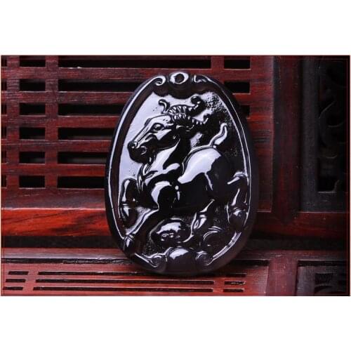A new natural ice Obsidian twelve zodiac Pendant t blessed Korean sheep year of fate