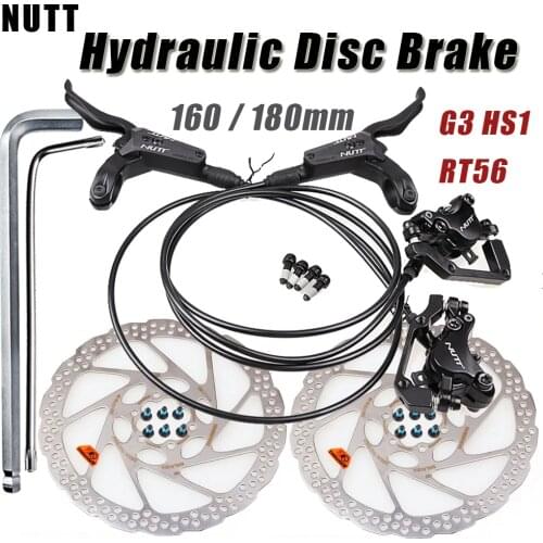 NUTT MTB Bike Hydraulic Oil Disc brake Set RT56 140 160 180 mm Rotor Caliper Right Front Left Rear Bicycle Scooter Cycling Parts