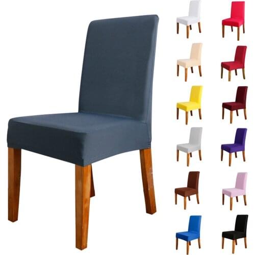 Solid Colour Chair Cover Seat Protector Spandex Stretch Slipcovers Wedding Banquet Hotel Home Decor Dining Room Seat Cover D30