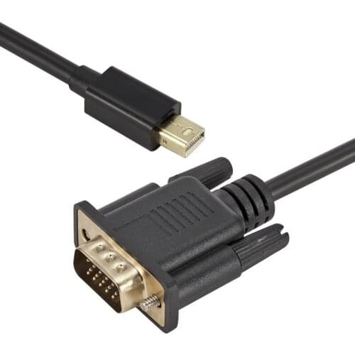 Mini DP To VGA 1.8m Adapter OEM Gold-plated Connector Long-life Molded Stress Relief Device