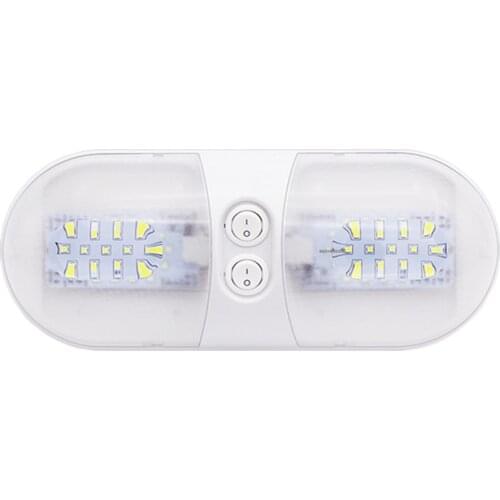 12V 48 LED Car Work Light RV Boat Ceiling Light with 2 Switch Interior Dome Lamp for Marine Yacht Caravan Camper Motorhome