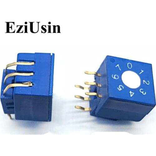 0-7 8 Rotary Coding Switch DIP Knob Switch 6pins 8421C 0mm Shank 3:3 5.08mm PCB Vertical Switching