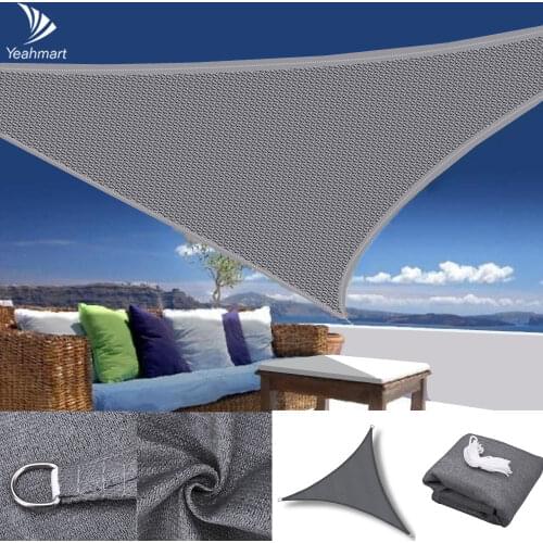 Sunshade Net 5x5x5M 3x3x3M Triangle Grey/Beige Sun Shade Sail Canopy UV Block Awning For Outdoor Patio Garden Backyard Tents