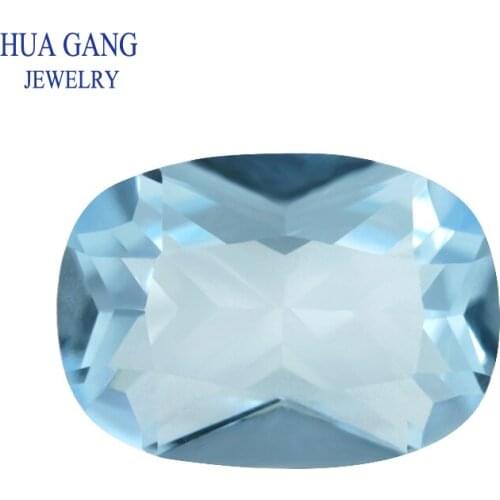 Aquamarine Glass Gems Baguette Shape Cut Loose Glass Beads Synthetic Gems For Jewelry Size 4x6~13x18mm Free Shipping