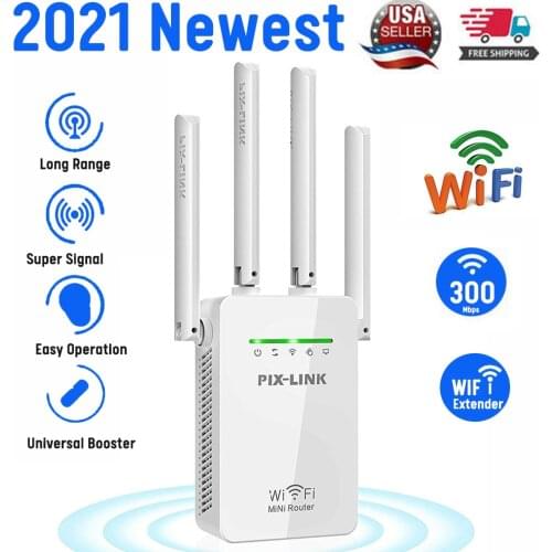 WiFi Range Extender Repeater Wireless Amplifier Router Signal Booster US Plug Antenna Transfer Rate Up To 1180Mbps Adjustable