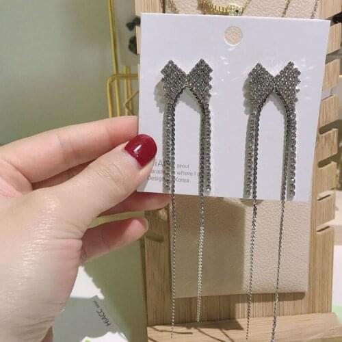 Zeojrlly Crystal Trendy Water Drop Women Dangle Earrings Fashion Butterfly Earrings Women Fashion Long Style Female Jewelry