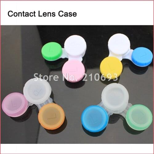 100pcs/lot Wholesale CLC07 Colorful Contact Lenses Box Case Fashion Contact Lens Case Promotional Gift Free Shipping