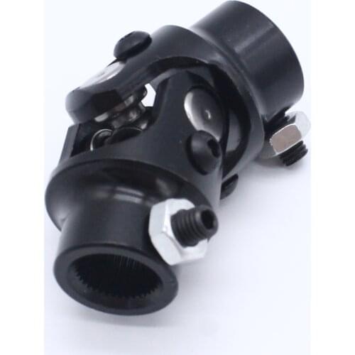 3/4-36 Spline X 3/4" DD BLACK Single Steering Shaft Universal U Joint Coupler to Mustang II Power Rack 83mm