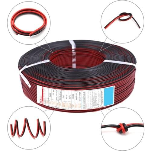 5Meters 2pin Extension Cable 18/20/22/24/26AWG UL2468 Electrical Wire Tinned copper wire for lighting LED Strip Light 3528 5050