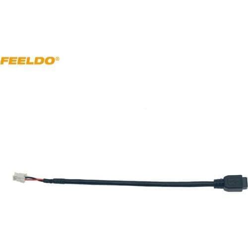 FEELDO 4Pcs Car Audio Input Media Data Wire Mini USB To 4Pin Cable Adapter For Nissan Ford USB AUX Cable