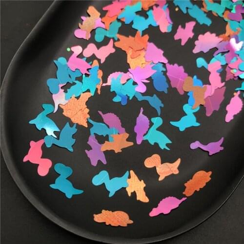 20g/Pack 12mm Ultrathin Dinosaur Holographic Glitter Sequins For Nail Art Decoration Body Art Painting Nail DIY Decoration