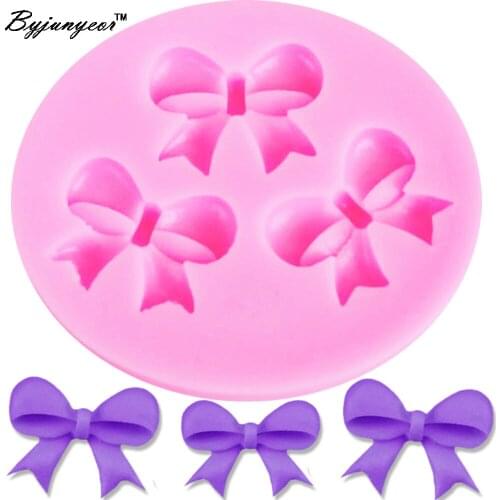 Byjunyeor M014 Epoxy UV Resin Bowknot Shape Silicone Mold Bakeware Set Silicone Mould Cake Fondant Decorating Sugar Candy Tool
