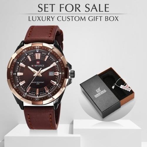 Mens Watches NAVIFORCE Top Luxury Brand Fashion Sports Men Watches Waterproof Quartz Man Clock Wrist Watch With Box Set For Sale